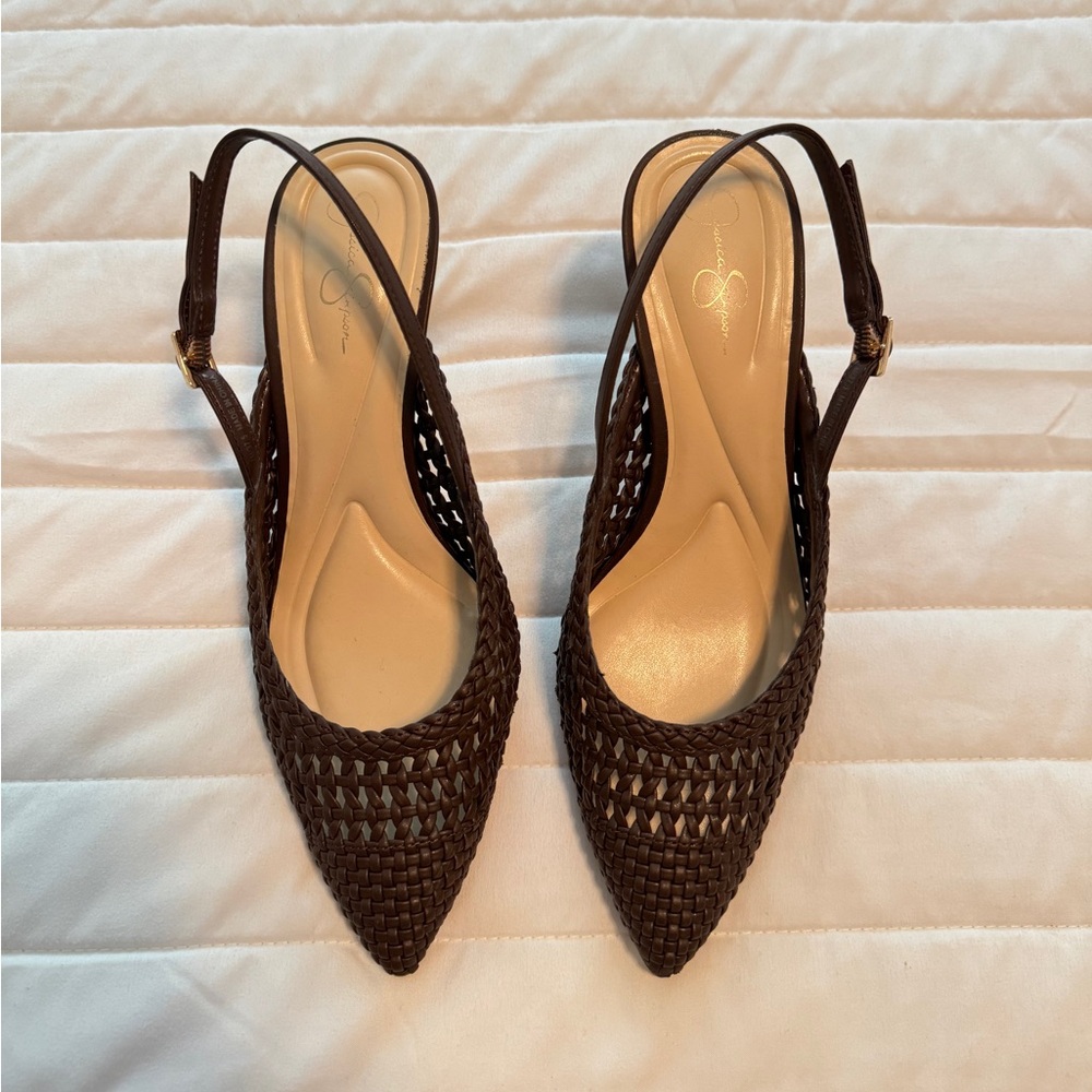 Jessica Simpson Dark Brown Woven Heels